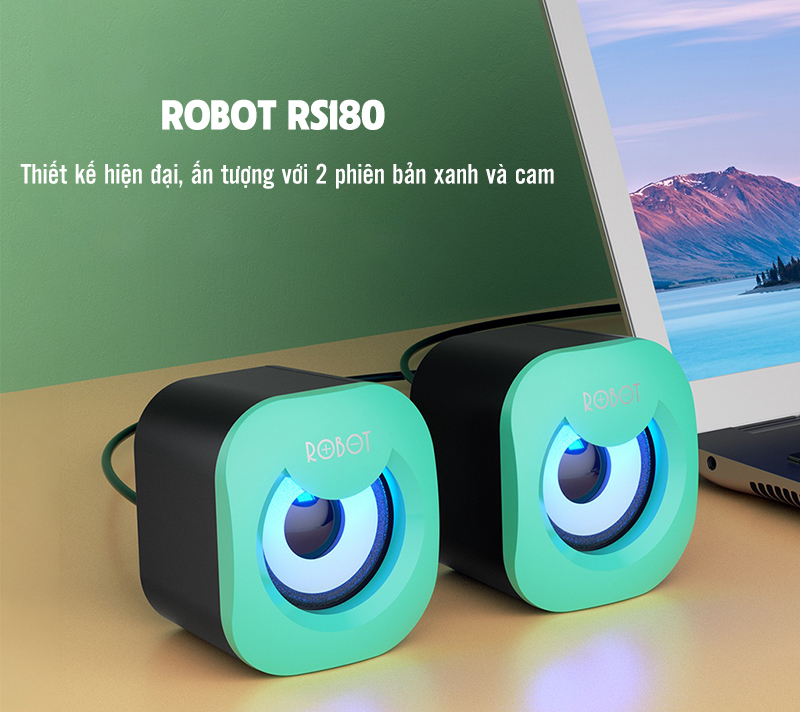 ROBOT RS180 thiết kế hiện đại, ấn tượng với 2 màu cam và xanh