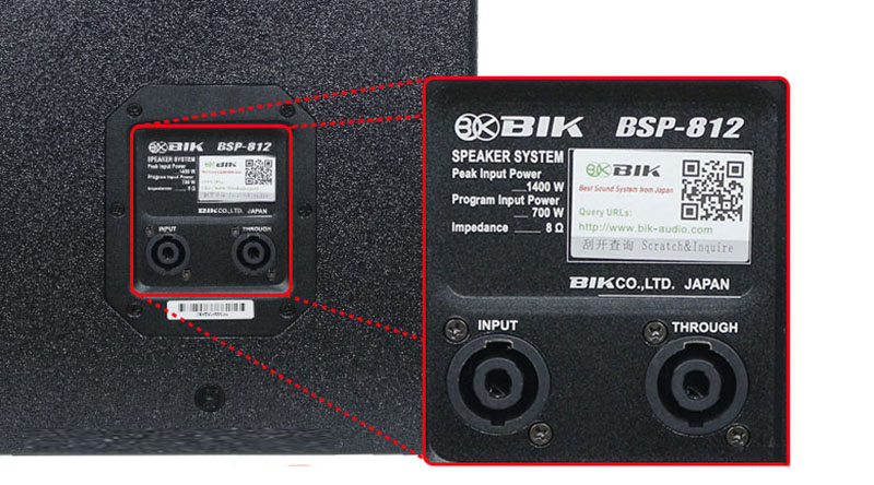 Hệ thống cổng kết nối của Loa karaoke BIK BSP 812