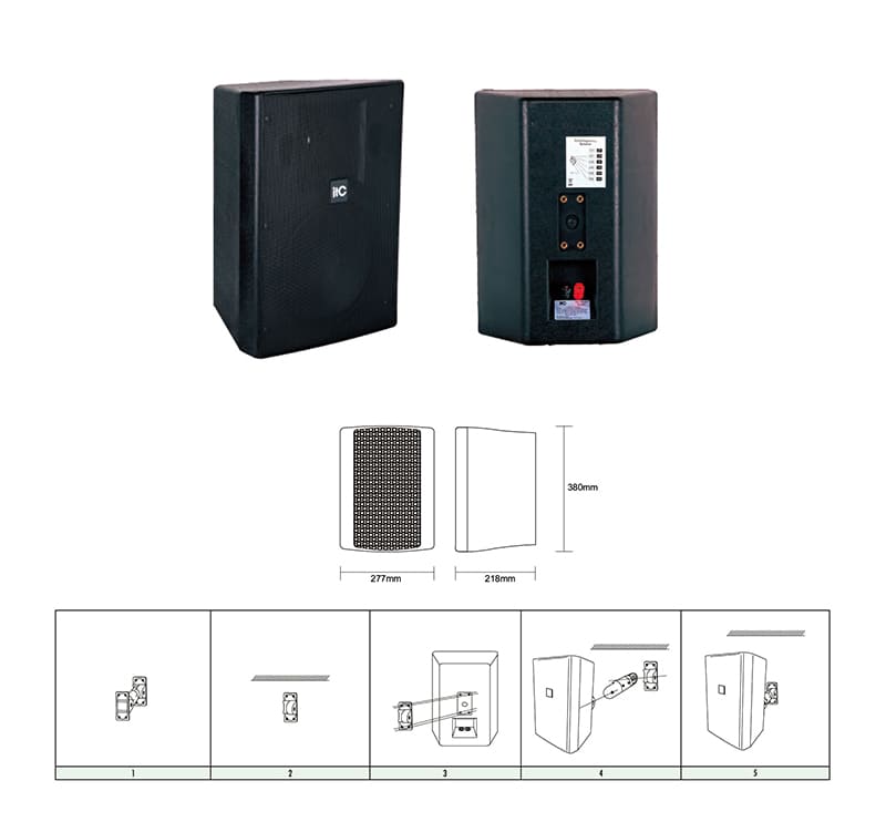 Loa treo tường ITC HP-80TB có thiết kế đơn giản cùng tông màu đen sang trọng, thanh lịch