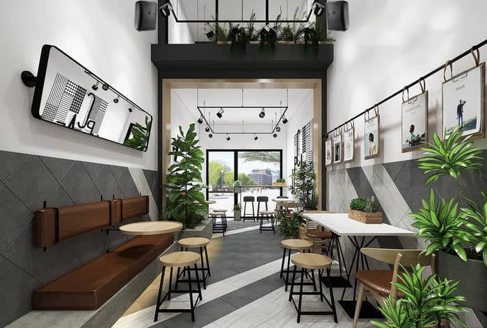Sử dụng loa treo tường quán cafe giúp khách hàng bị thu hút hơn trong không gian của bạn